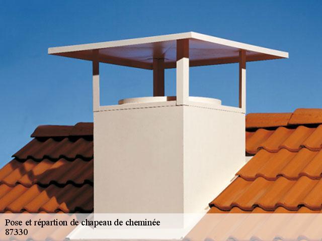 Pose et répartion de chapeau de cheminée 87330